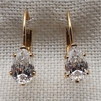 14K Gold Earrings Likely CZs