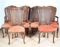 Vintage French Provincial Cane Back Dining Chairs