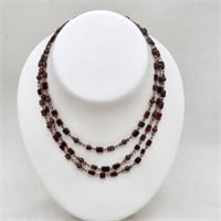 Garnet 3-Strand Necklace