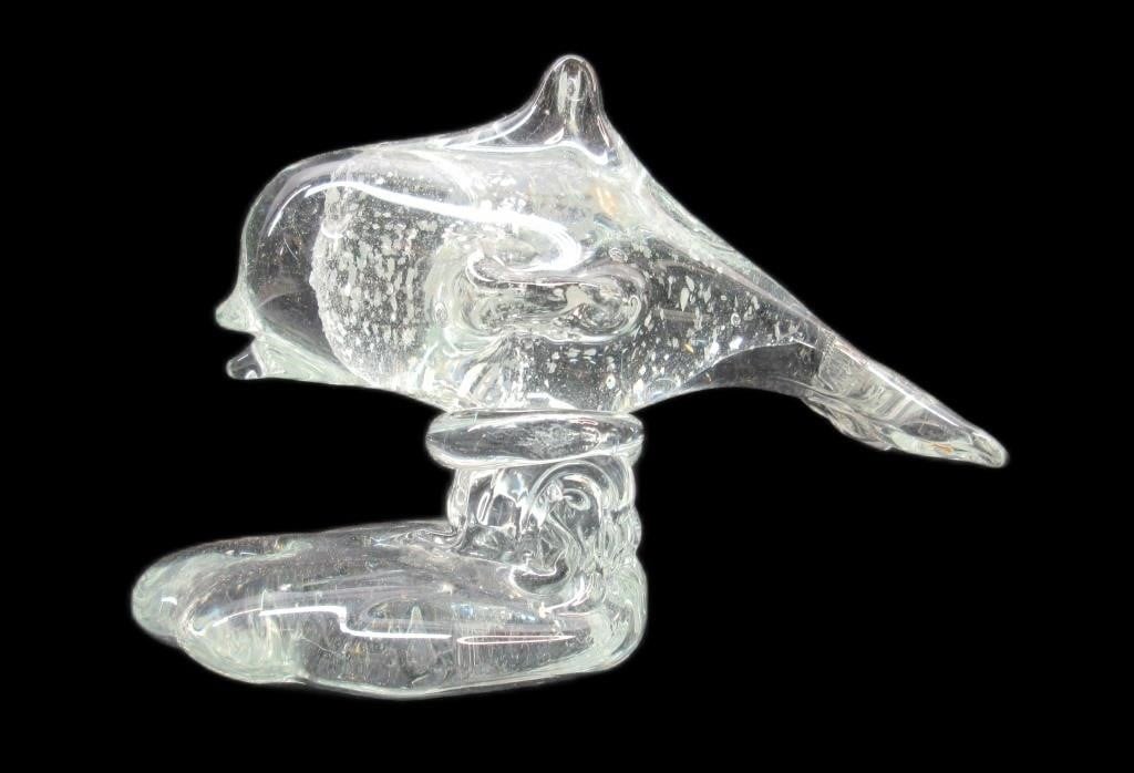Art Glass Dolphin 5"W x 3.5"T