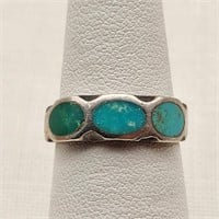 Turquoise Ring Unmarked Tests Silver