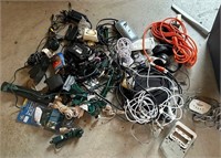 F - LOT OF EXTENSION CORDS, TIMERS, ADAPTERS (G115