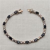 Silver Sapphires & CZs Bracelet