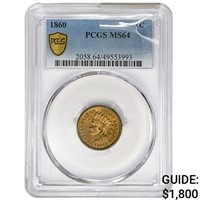 1860 Indian Head Cent PCGS MS64