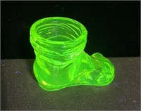Uranium Glass Mini Boot