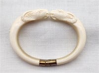 Ivory & Silver Rams Heads Bracelet