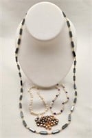 Pearls & Hematite Necklace + Bracelets