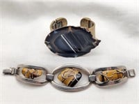 Septarian Geode & Tiger Eye Bracelets