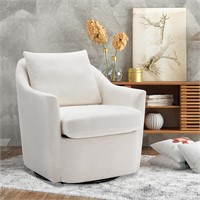 COLAMY Swivel Armchair Barrel Chair, Upholstered R