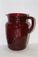 A Ruby Red Glass Pitcher