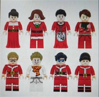 8 Christmas characters Lego style building blocks