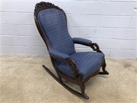 Vtg. Upholstered Rocking Chair
