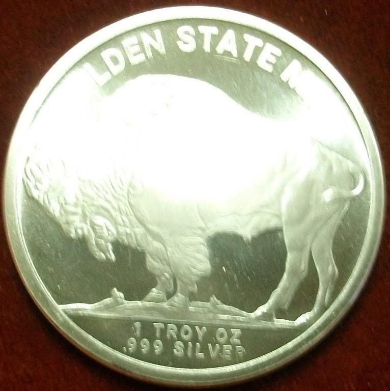 1 oz. 999 Fine Silver Round: Golden State Mint