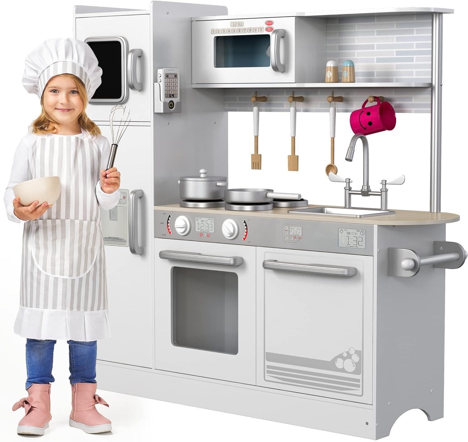 Play Kitchen - Wooden Kitchen Playset for Toddlers