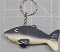 Balsa wood shark Keychain