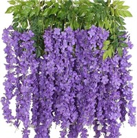 12 Pack Wisteria Flower Vines Garland, 3.75 Feet A