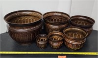 Set of 6 Tin flower pots