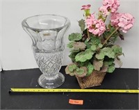 Glass Vase with artificial flower pots.