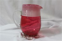 A Cranberry Red Glass Pitcher