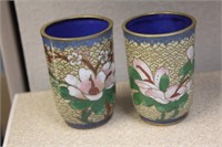 Set of 2 Chinese Cloisonne Cups