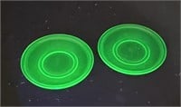 2 Miniature Uranium Glass Plates