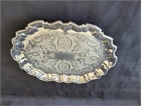 Footed Silver Plate Serving Tray