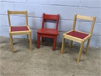 3 Various Child's Side Chairs