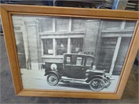 frame print of old coke car