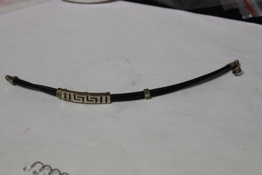 A Sterling and Leather Bracelet