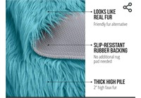 Fluffy Faux Fur Rug, Machine Washable 2x4