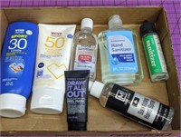 Lot  of various  hand sanitizer and sunscreen