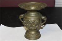 A Chinese Brass/Bronze Carved Urn