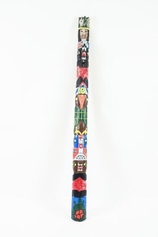 1940'S HAND CARVED TRADING POST TOTEM POLE