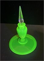Fostoria Vaseline Uranium Glass Perfume Bottle