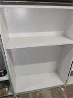 Double sided Grey sturdy merchandise shelving 56h