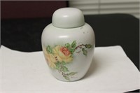 A Ceramic Porcelain Hand Painted Lidded Jar