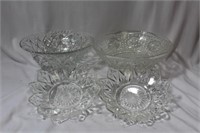 Lot of 4 Pressed Glass Dishes