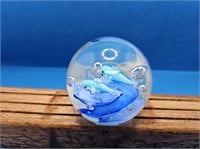 PAPER WEIGHT WITH BLUE FISH