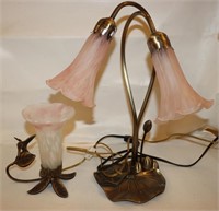 2 Tiffany Style Lilly Pad Table Lamps: