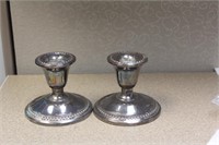 Rogers Pair of Sterling Candlesticks