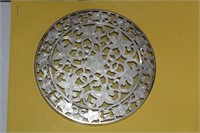 A Sterling and Glass Trivet