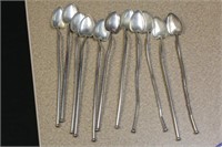 Lot of 11 Sterling Silver Straws Coctail Set