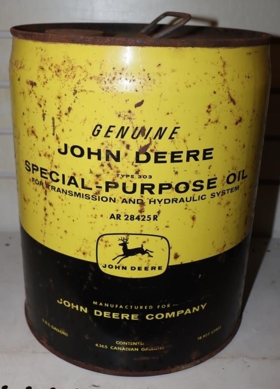 5 Gallon John Deere Special Purpose Oil Can, empty