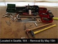 LOT, ASSORTED HAND TOOLS IN THIS SECTION (LOCATED