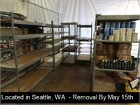 APPROX 34" METAL/WOOD SHELVING (LOCATED UPSTAIRS