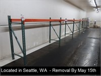 40' X 5'H X 28" PALLET RACK (BOLTED TO FLOOR,