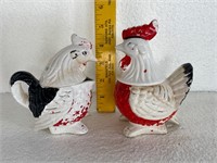 Rooster Creamer and Sugar Bowl