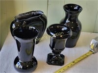 4 antique amethyst glass vases le smith too!