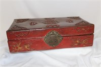 A Vintage Chinese Leather Box