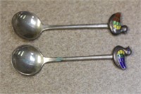 Set of 2 Cloisonne Spoons